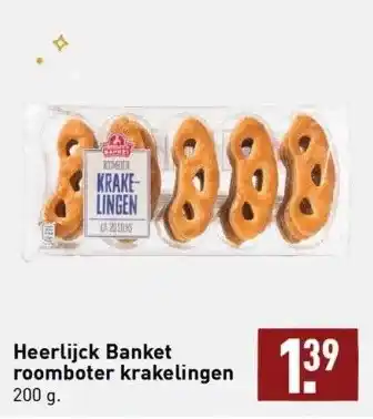 ALDI Heerlijck banket roomboter krakelingen 200 g. aanbieding