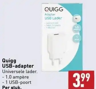 ALDI Quigg usb-adapter universele lader. aanbieding