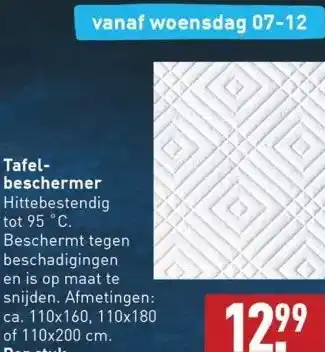 ALDI Tafelbeschermer hittebestendig tot 95 °c. aanbieding