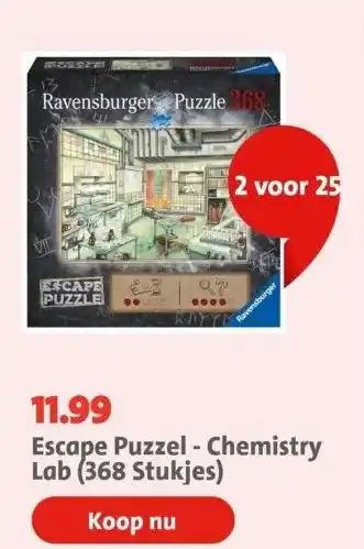 Bruna Escape puzzel - chemistry lab (368 stukjes) aanbieding