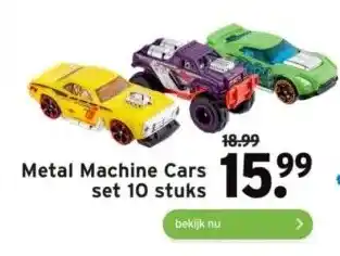 GAMMA Metal machine cars set 10 stuks aanbieding