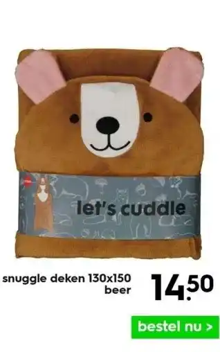 HEMA Snuggle deken 130x150 beer aanbieding