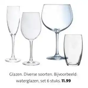 Intratuin Glazen. diverse soorten. bijvoorbeeld: waterglazen, set 6 stuks. 11.99 aanbieding