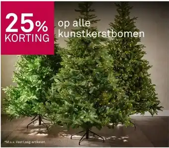 Karwei 25% korting op alle kunstkerstbomen aanbieding