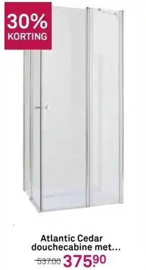 Karwei Atlantic cedar douchecabine met hoekinstap 90x90x195cm aanbieding
