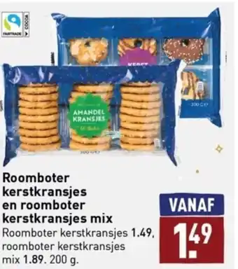 ALDI Roomboter kerstkransjes en roomboter kerstkransjes mix 200 gram aanbieding