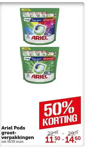 Coop Ariel pods grootverpakkingen aanbieding