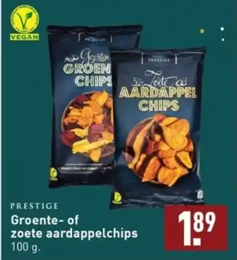 ALDI Groente-of zoete aardappelchips 100 gram aanbieding