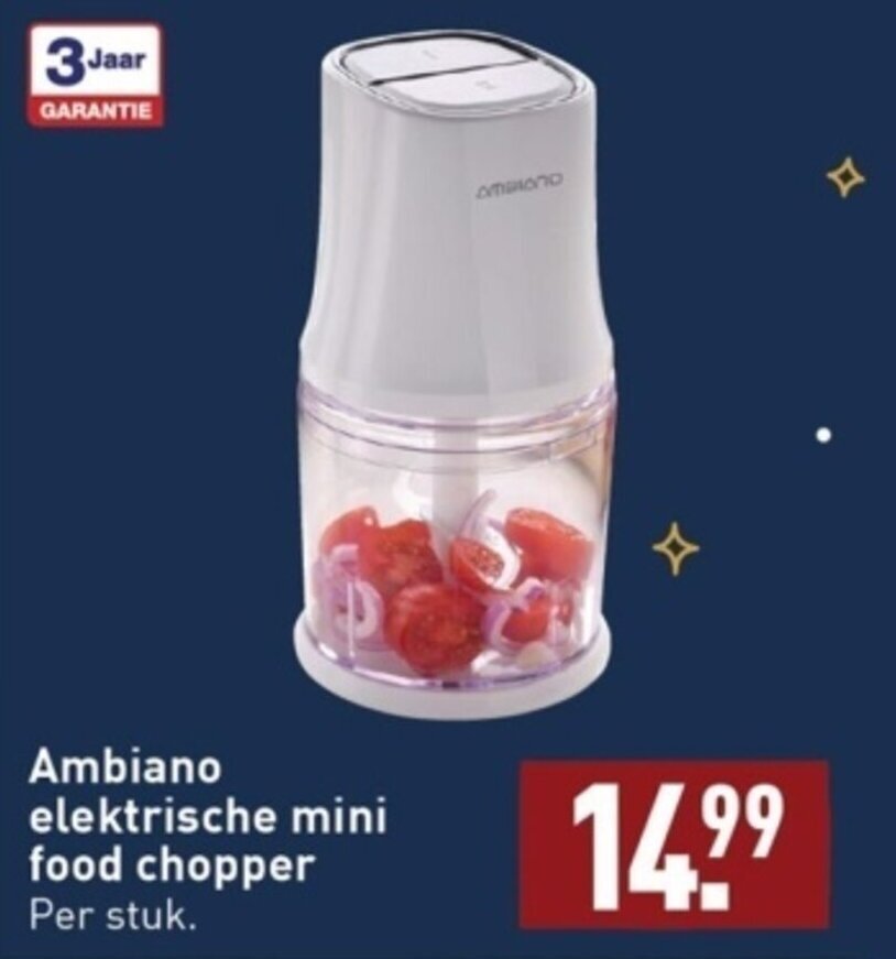 Ambiano elektrische mini food chopper aanbieding bij ALDI