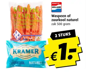 Boni Waspeen of zuurkool naturel 500 gram 2 stuks aanbieding