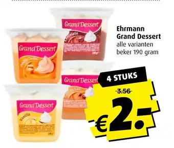 Boni Ehrmann Grand Dessert 190 gram 4 stuks aanbieding