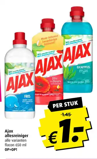 Boni Ajax allesreiniger 650 ml aanbieding