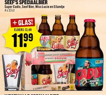 Dirck 3 Seef's Speciaalbier Super Cadix, Seef Bier, Miss Lucie en Eilandje 4 x 33 cl aanbieding