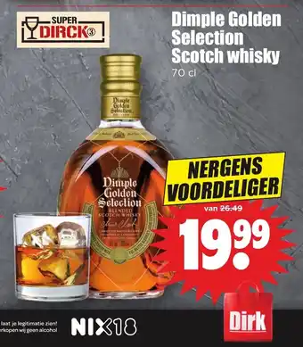 Dirk Dimple Golden Selection Scotch whisky 70 cl aanbieding