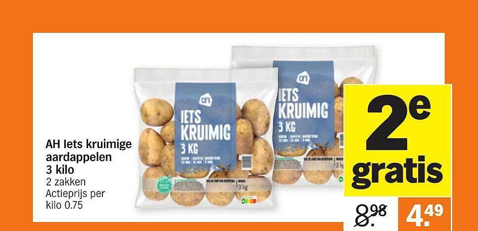 Ah iets kruimige aardappelen 3 kilo aanbieding bij Albert Heijn
