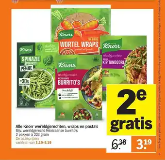 Albert Heijn Alle knorr wereldgerechten, wraps en pasta's aanbieding