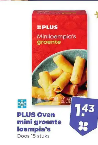 PLUS Plus oven mini groente loempia's aanbieding