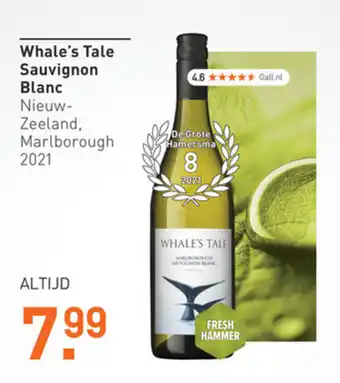 Gall & Gall Whale's Tale Sauvignon Blanc aanbieding