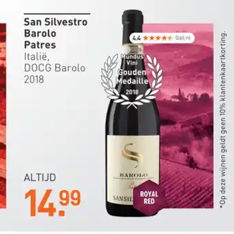 Gall & Gall San Silverstro Barolo Patres aanbieding