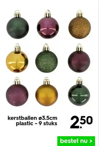 HEMA Kerstballen 3.5 cm plastic - 9 stuks aanbieding