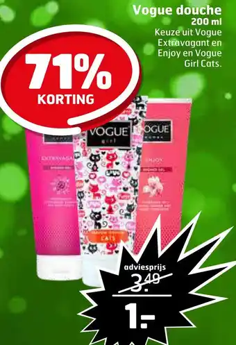 Trekpleister Vogue douche aanbieding