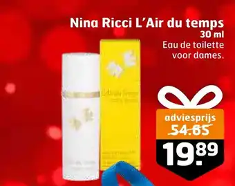 Trekpleister Nina ricci l'air du temps 30 ml aanbieding