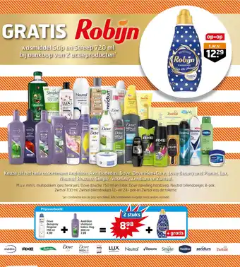 Trekpleister Keuze uit het hele assortiment andrélon, axe, badedas, dove, dove men+care, love beauty and planet, lux, neutral, rexona, sim aanbieding