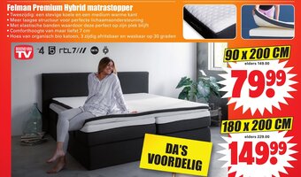 Dirk Felman Premium Hybrid matrastopper 180*200 cm aanbieding