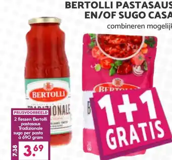 Boon`s Markt Bertolli pastasaus en/of sugo casa jbl aanbieding