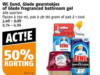 Poiesz Wc eend, glade geurstokjes of glade fragranced bathroom gel aanbieding