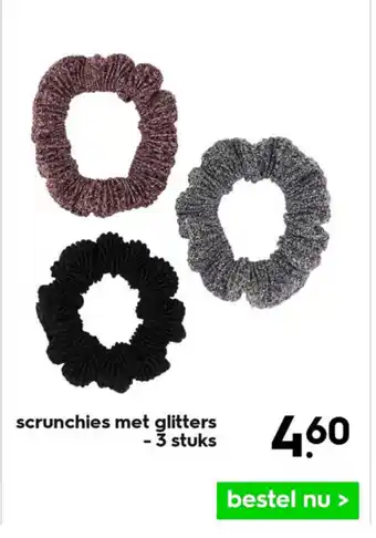 HEMA Scrunchies met glitters - 3 stuks aanbieding