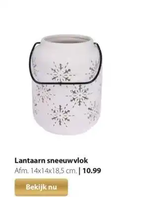 Boerenbond Lantaarn sneeuwvlok afm. 14x14x18,5 cm. | aanbieding