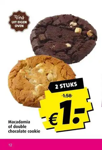 Boni Macadamia of double chocolate cookie aanbieding