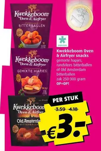 Boni Kwekkeboom oven & airfryer snacks gemixte hapjes, rundvlees bitterballen of old amsterdam bitterballen aanbieding