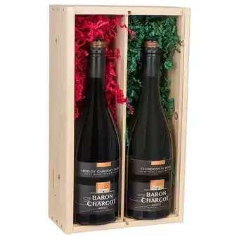 Super Dirck 3 Wijnkist baron charcot reserve 2 x 75 cl aanbieding