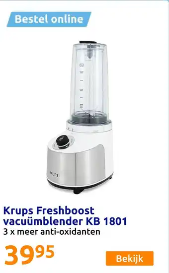 Action Krups Freshboost vacuümblender KB 1801 aanbieding