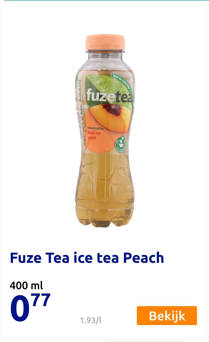 Fuze Tea ice tea Peach aanbieding bij Action