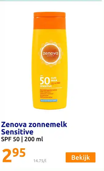 Action Zenova zonnemelk Sensitive aanbieding