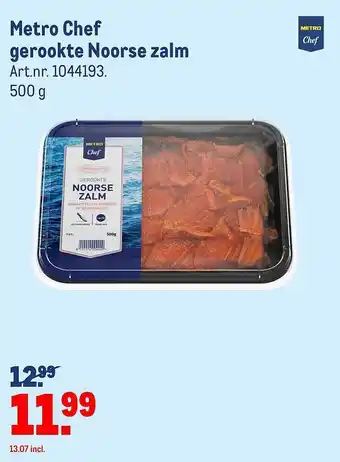 Makro Metro Chef gerookte Noorse Zalm 500 g aanbieding