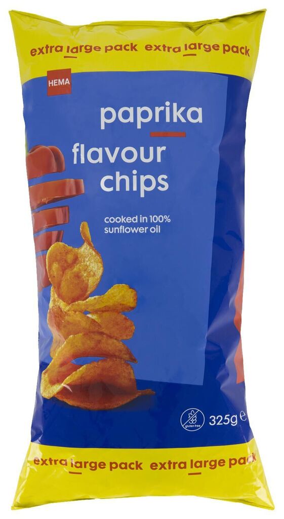 Chips paprika 325gram aanbieding bij HEMA