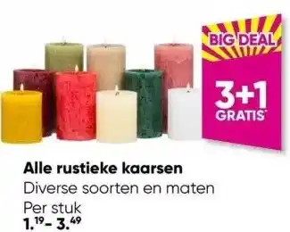 Big Bazar Alle rustieke kaarsen aanbieding