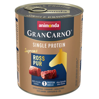 Zooplus 24x800g adult single protein supreme animonda grancarno paard puur hondenvoer nat aanbieding