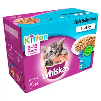 Zooplus 12x100 g junior maaltijdzakjes - vis in gelei whiskas kattenvoer aanbieding