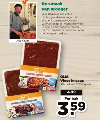 PLUS GIJS Vlees in saus 500 gr aanbieding