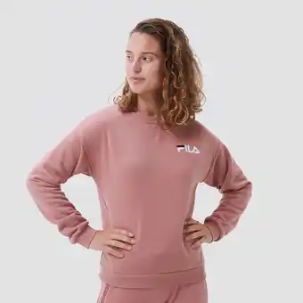 Perry Sport Fila aneesha logo crew sweater roze dames aanbieding