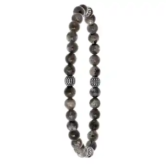 Douglas Lucardi gerecycled stalen herenarmband met natuursteen labradorite aanbieding