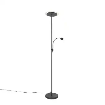 Lampenlicht.nl Moderne vloerlamp zwart incl. led met leesarm - chala aanbieding