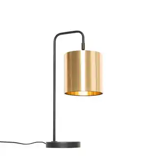 Lampenlicht.nl Moderne tafellamp zwart met goud - lofty aanbieding