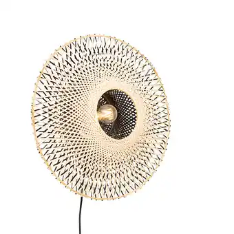 Lampenlicht.nl Oosterse wandlamp rotan 50 cm met stekker - rina aanbieding