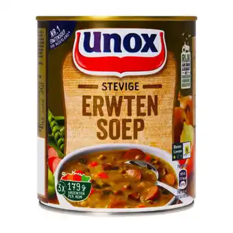 Coop Unox soep in blik stevige erwtensoep aanbieding